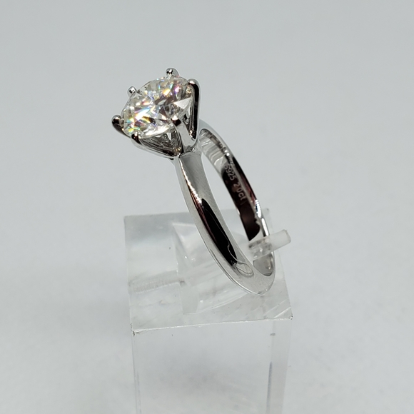 2 ct Certified Moissanite Solitaire Ring - Picture 2 of 3